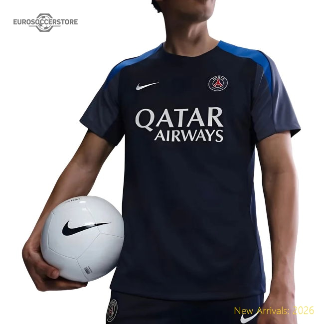 2025-2026 PSG Strike Dri-Fit Training Shirt (Navy)-PitchVibe Kits